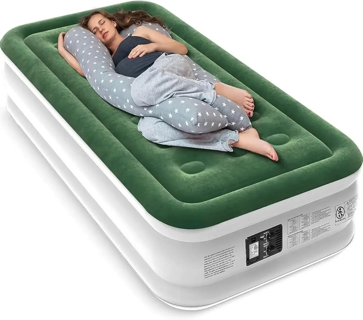 Air Mattress with Built in Pump - Upgraded Twin Blow Up Mattress,