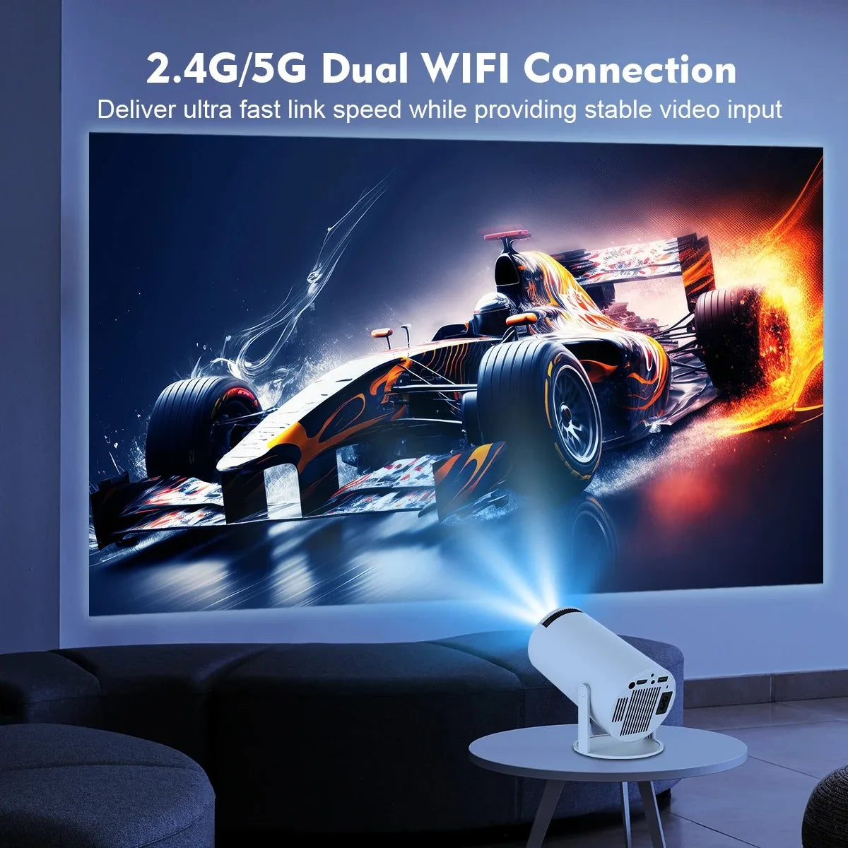 Transpeed 4K Wifi6 HY300 Pro Proyector Android 11 260 ANSI Dual WIFI Allwinner H713 BT5.0 720P