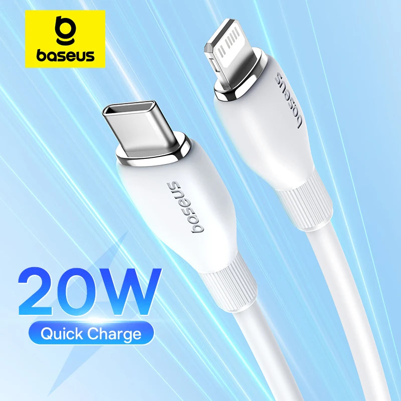 Cable USB C Baseus TPE 20W para iPhone 14 13 12 11 Pro Max