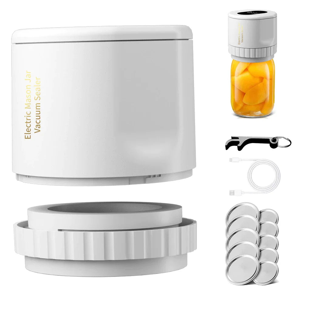 Electric Mason Jar Vacuum Sealer Kit Cordless Automatic Jar Sealer Set for Food