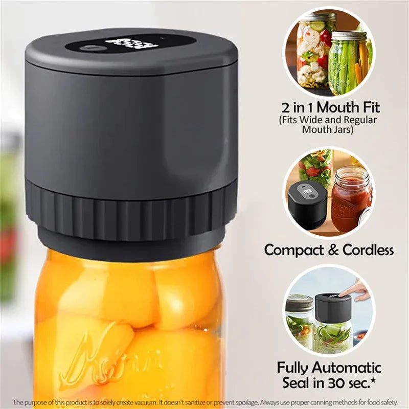 Electric Mason Jar Vacuum Sealer Kit Cordless Automatic Jar Sealer Set for Food