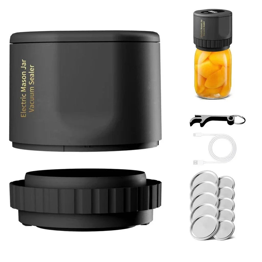 Electric Mason Jar Vacuum Sealer Kit Cordless Automatic Jar Sealer Set for Food