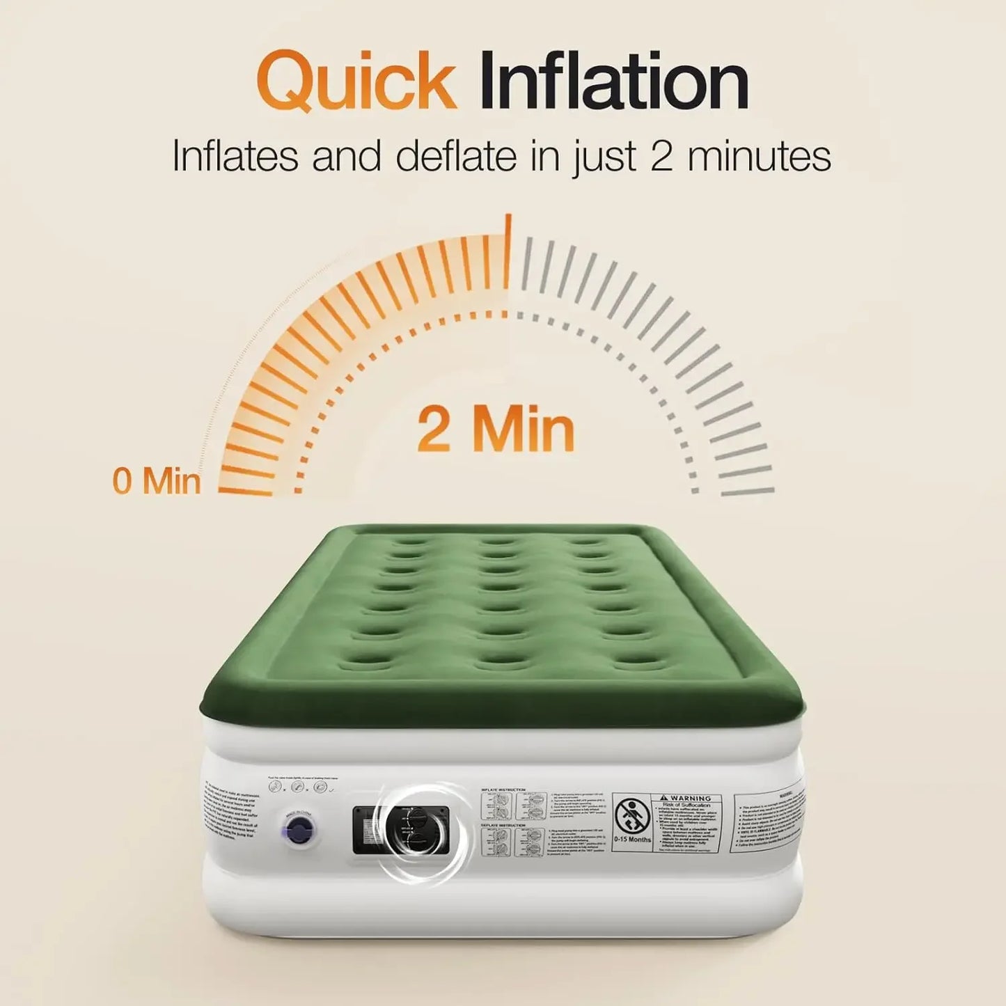 Air Mattress with Built in Pump - Upgraded Twin Blow Up Mattress,