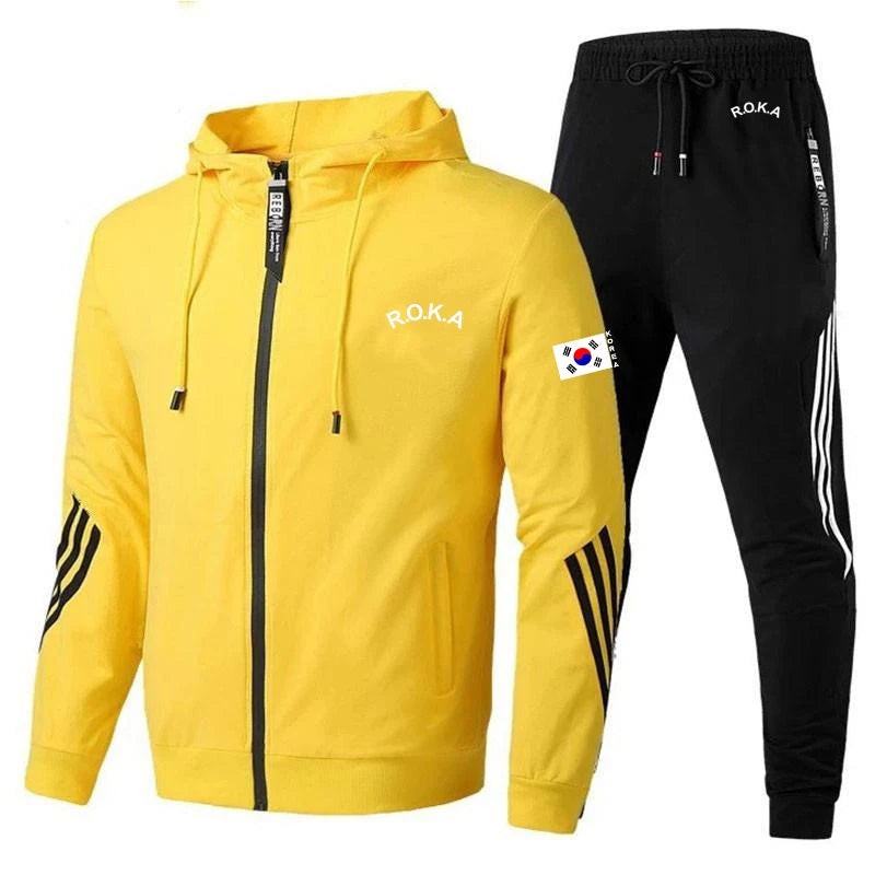 2024 ROKA Korean Fashion Men's Zipper Jacket Hoodie