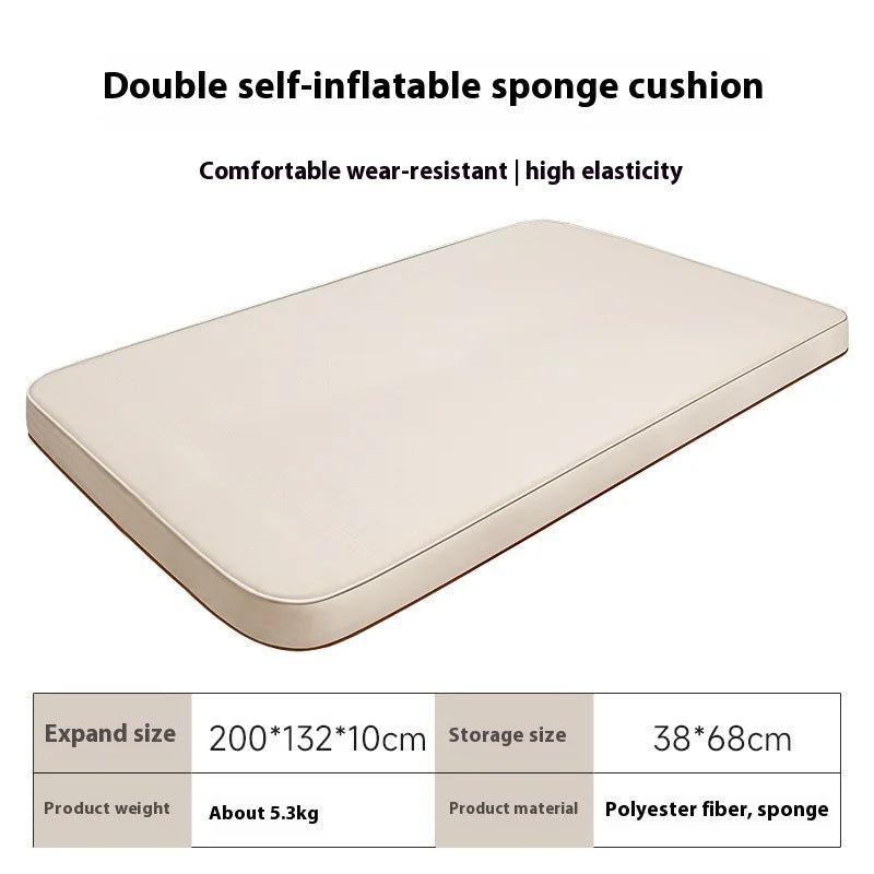 doble Colchón autoinflable Grueso 10cm Compacto plegable para acampar Almohadilla de cama 1-2 personas