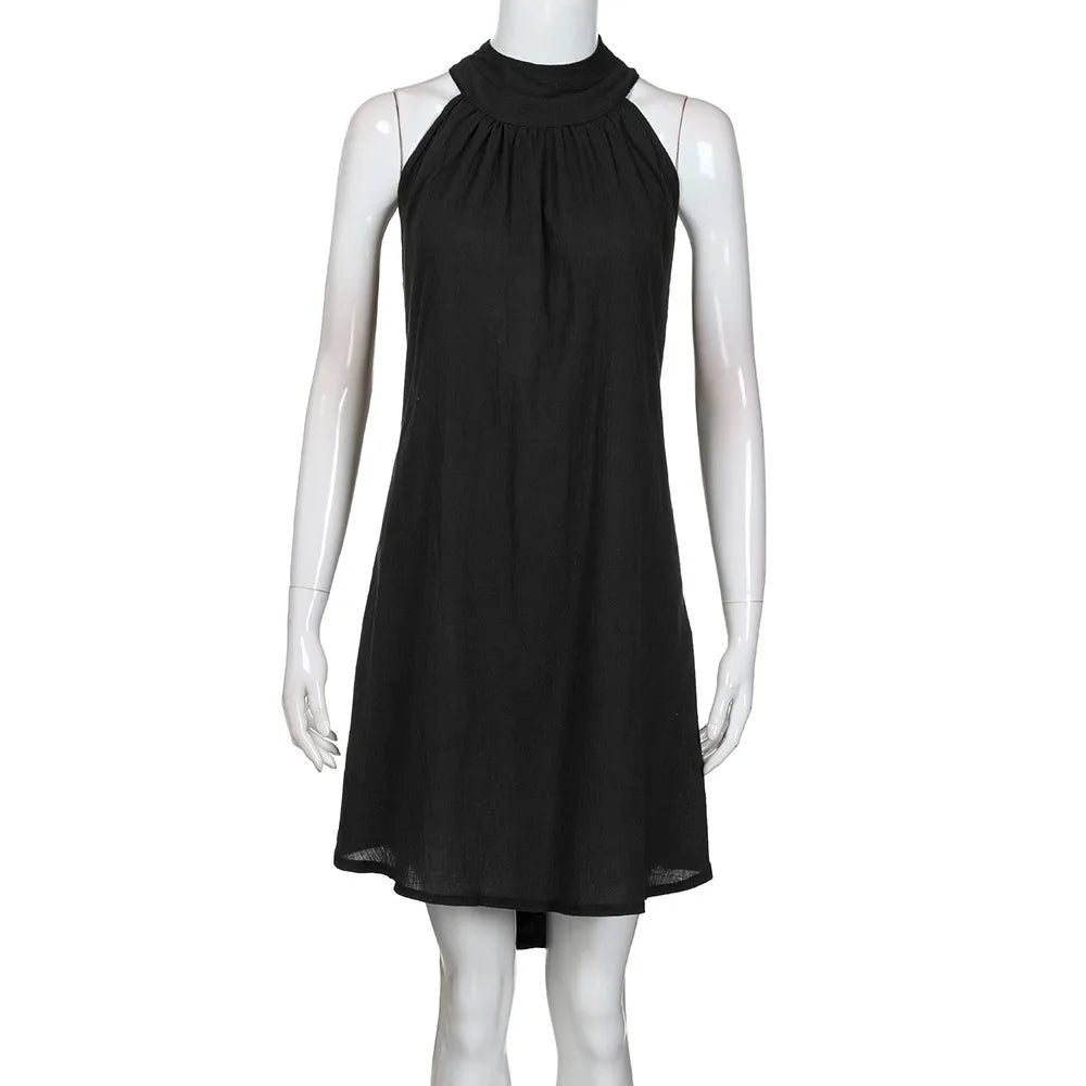 Vestido irregular de vacaciones para mujer vestido de fiesta sin mangas