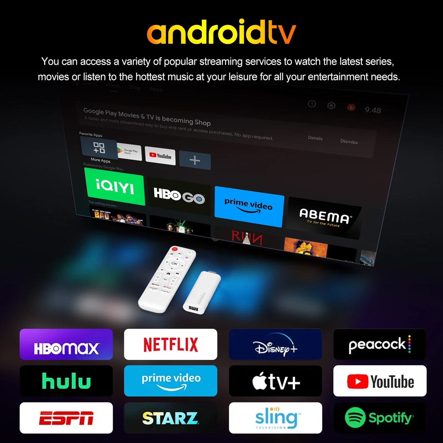 2024 New H96 MAX H313 Mini TV Stick Android 14 Smart TV Box