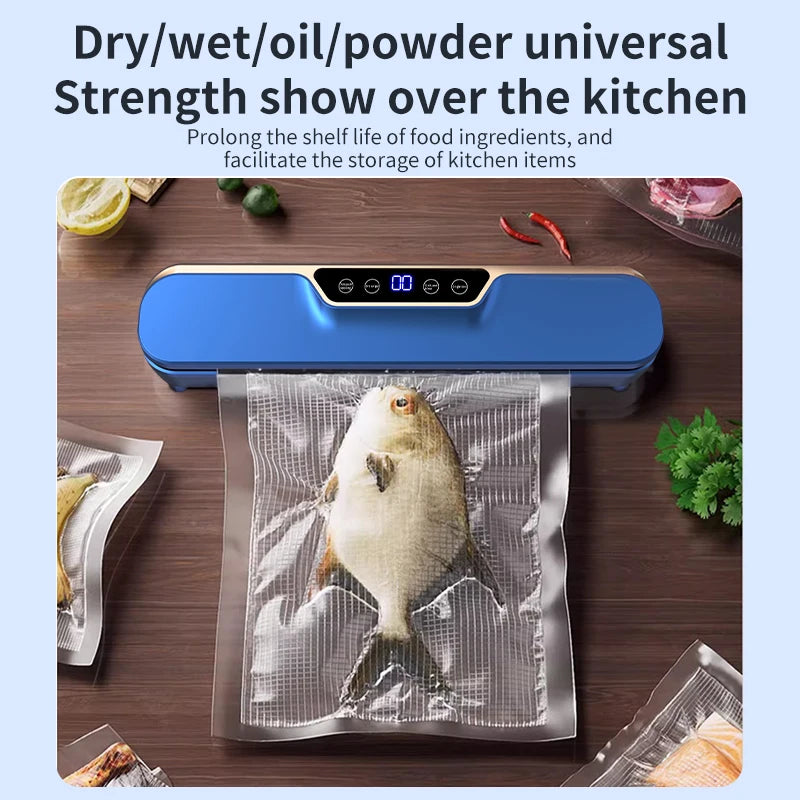 máquina automática de sellado al vacío de alimentos para el hogar con pantalla táctil LCD,