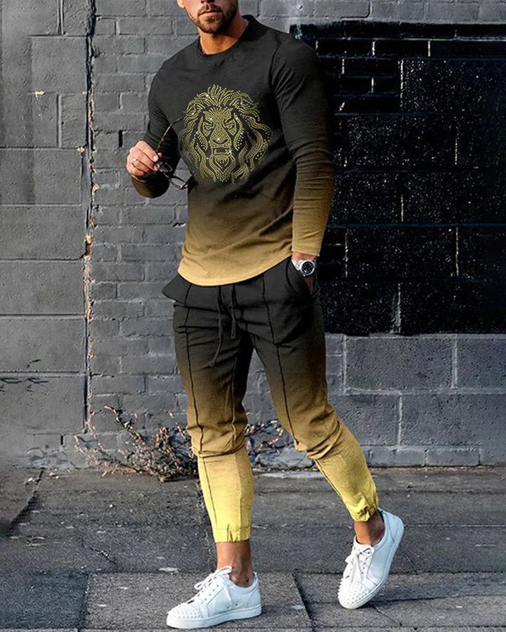 Conjuntos de hombre Estampado animal León Impresión 3D