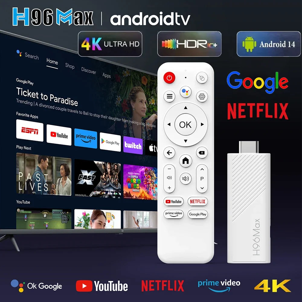 2024 New H96 MAX H313 Mini TV Stick Android 14 Smart TV Box