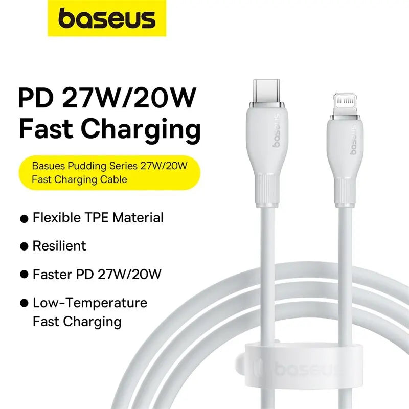 Cable USB C Baseus TPE 20W para iPhone 14 13 12 11 Pro Max