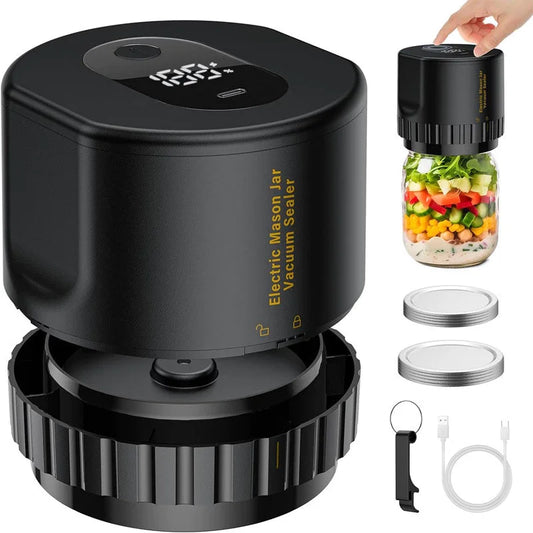 Electric Mason Jar Vacuum Sealer Kit Cordless Automatic Jar Sealer Set for Food