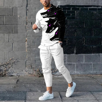 Conjuntos de hombre Estampado animal León Impresión 3D