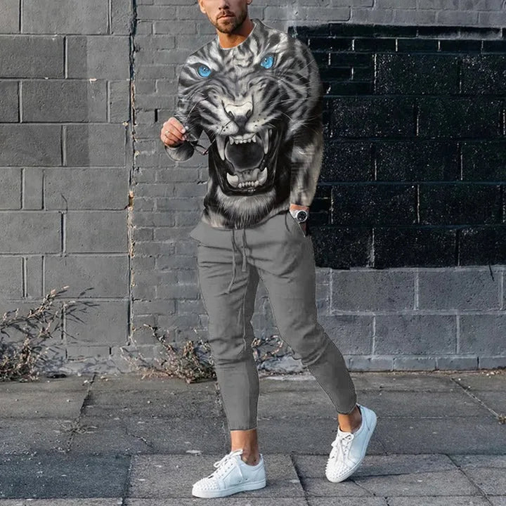 Conjuntos de hombre Estampado animal León Impresión 3D