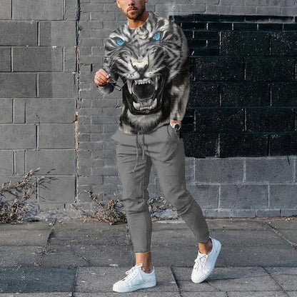 Conjuntos de hombre Estampado animal León Impresión 3D
